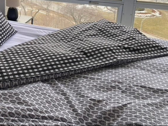 Queen Manhattan Pair 2 (Houndstooth sheet+ duvet)