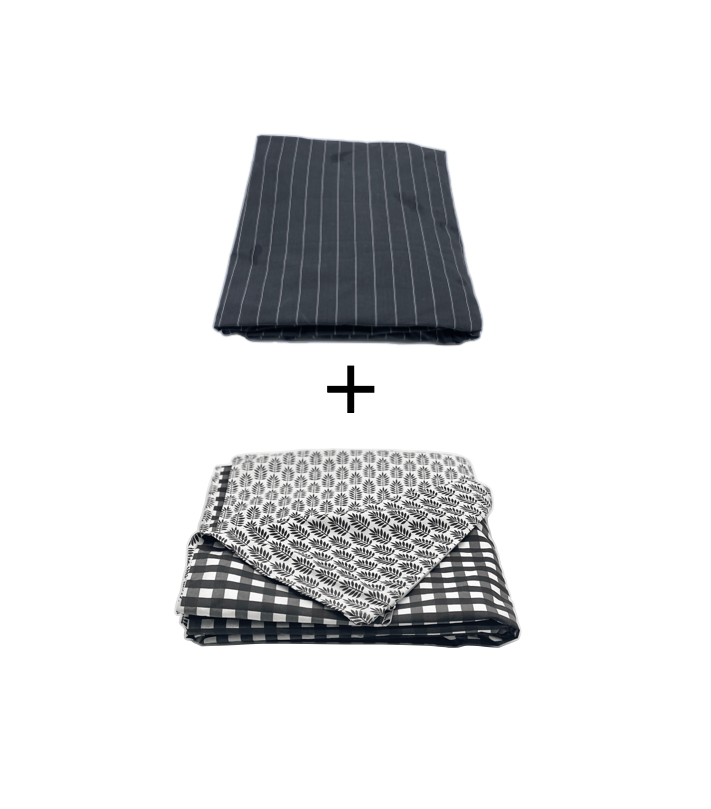 Queen Manhattan Pair 1 (Pinstripe sheet and duvet)