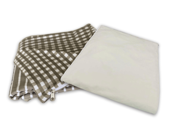 King Montauk  Pair (Ivory bottom sheet + Gingham duvet)