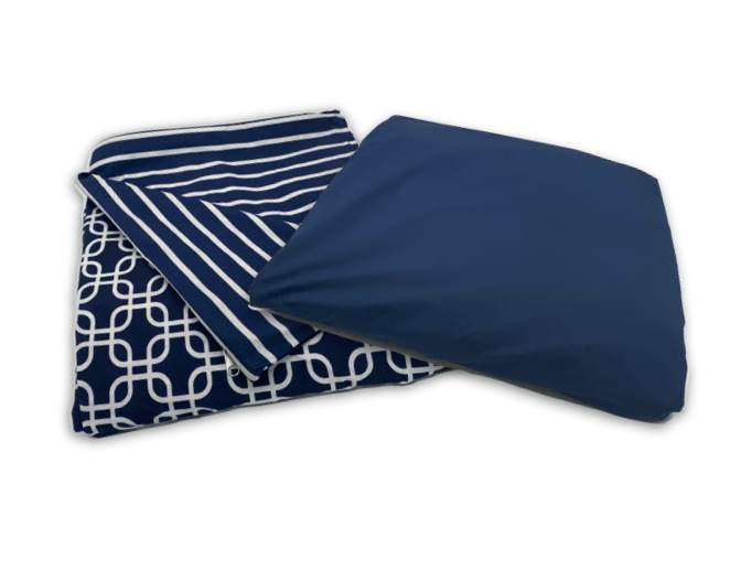 Queen Porto Pair 2 (Blue bottom sheet + duvet)