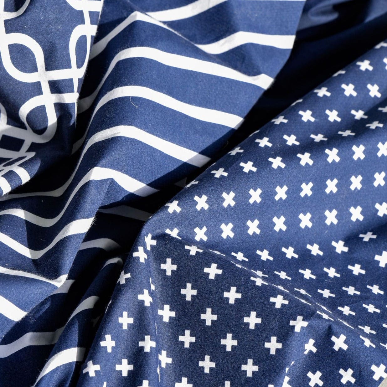 Porto Blue & White Crosses Bottom Sheet