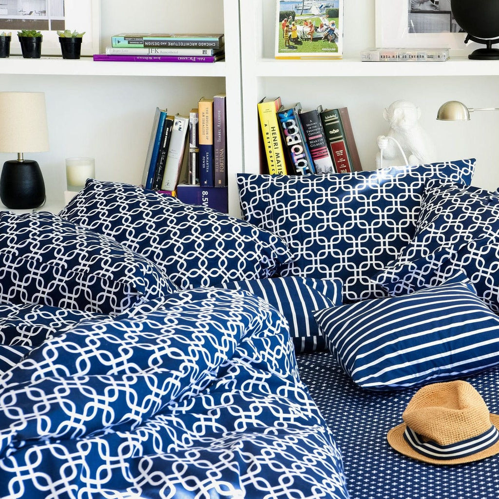 Porto Blue & White Reversible Duvet Cover