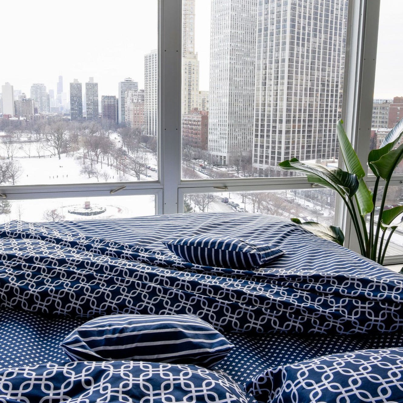 Porto Blue & White Reversible Duvet Cover